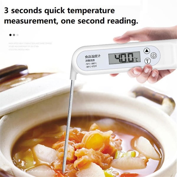 Madtermometer af sondetype Høj nøjagtighed Foldebar termometer til babybadekar Babymælktemperaturkøkken([HK])