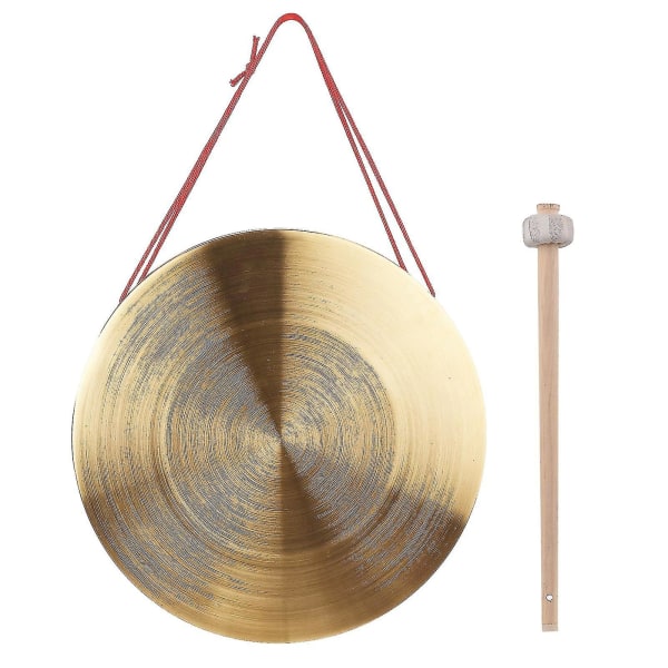 30cm håndgong cymbaler messing kobber gong kapell opera perkusjonsinstrument med rund spillehammer[HK] 30cm