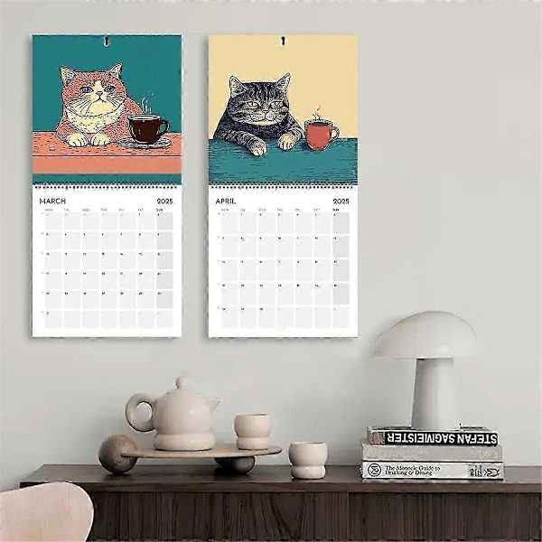 \"2025 Kattekalender - Katter med Kaffe 2025 Kattekalender for Hjemmekalender\"[HK] As Shown