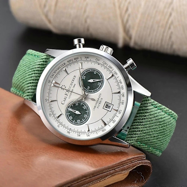 \"2023 Nya Carl F. Bucherer Malelon Serie Klockor Herr Quartz Klockor Chronograph Top Rem Automatisk Datumklocka\"[HK] green