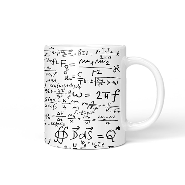 HK Matematisk Formel Kaffe Krus - Overvej Berømte Matematiske Ligninger, Mens Du Nyder Din Drik - Leveres I En Sjov Gaveæske