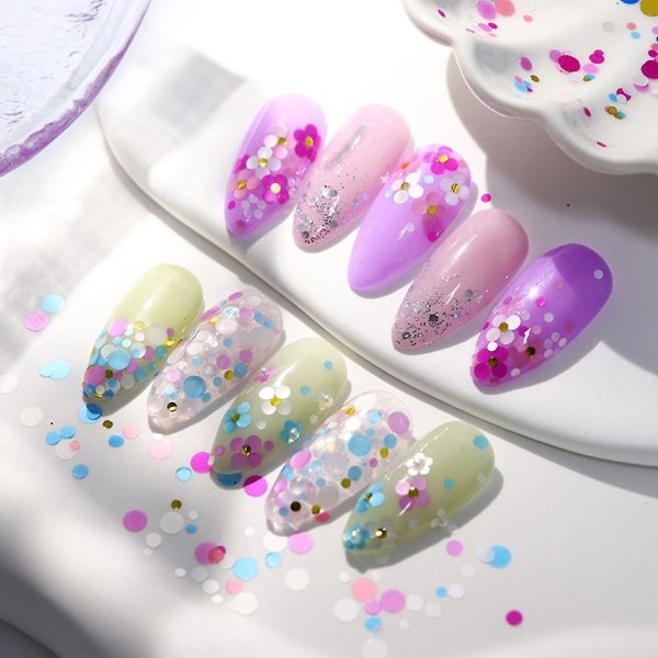 Nails Paljetter Runde Glitter Confetti For DIY smykker Making Resin Mold Fillers