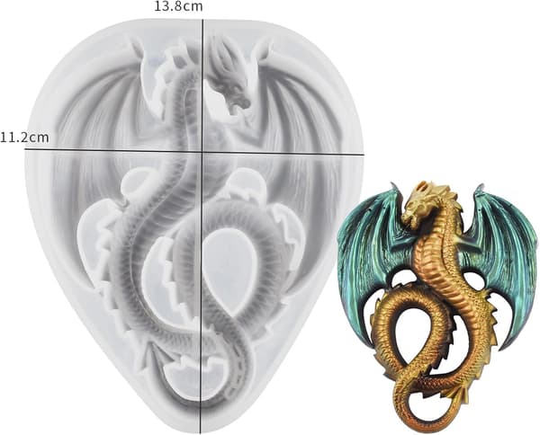 Rose Dragon Skull Shape Leireform Smykker Harpiksstøpeform [HK] B