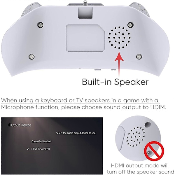 PS5 - Langaton Bluetooth-pelin chatpad-näppäimistö, 47 näppäimen näppäimistö - Sisäänrakennettu kaiutin ja 3,5 mm:n kuulokeliitäntä yhteensopiva DualSense-ohjaimen kanssa [HK]