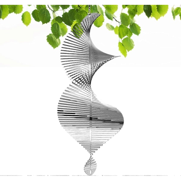 Vindsnurra, 3D Rostfritt Stål Metall Hängande Snurra Spiral Vindspel Roterande Vindskulpturer Trädhänge Solfångare För Inomhus Utomhus[HK]