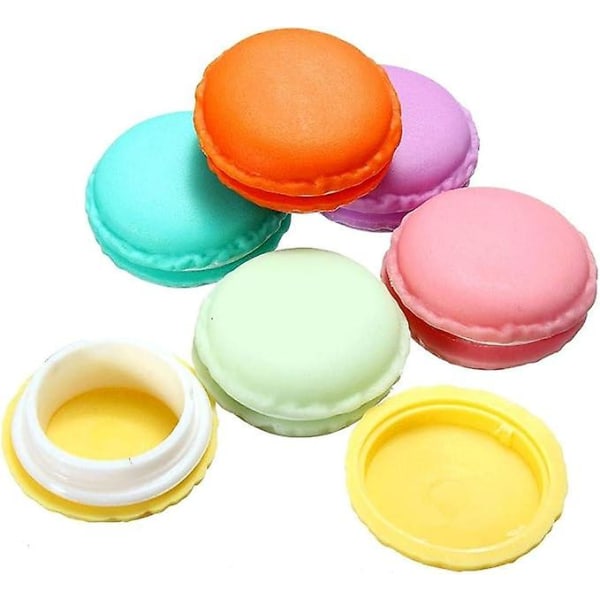 6 stk Mini Macaron Boks Smykkeoppbevaringsboks Pilleboks Organizer Øretelefonbeholder Flerbruks Macaron Etui([HK])