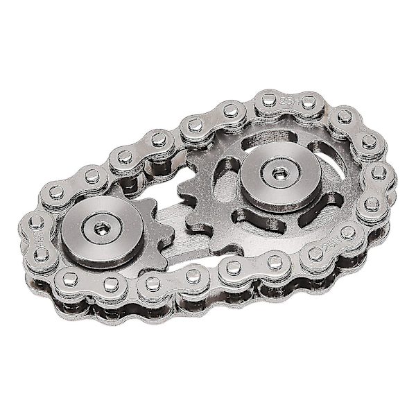 Cykelkedjefidgetspinner Gyro i rostfritt stål silver