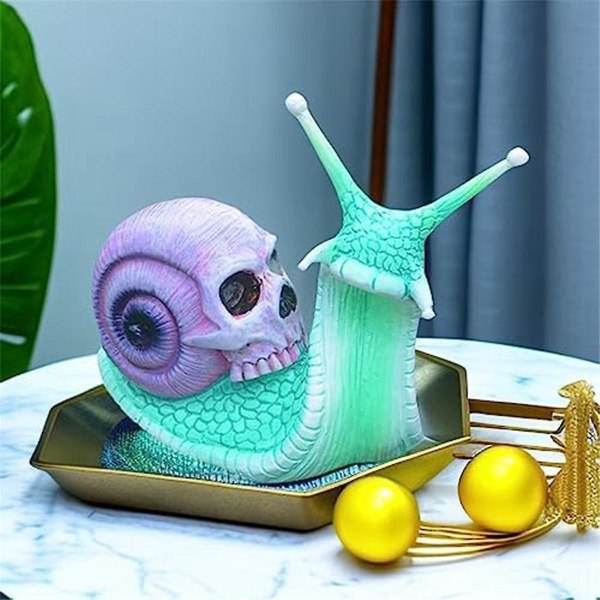 Halloween Skull Snail, Skull Sculpture, Home Decor Resin Crafts Outdoor Yard Decoration Skull Art S([HK])