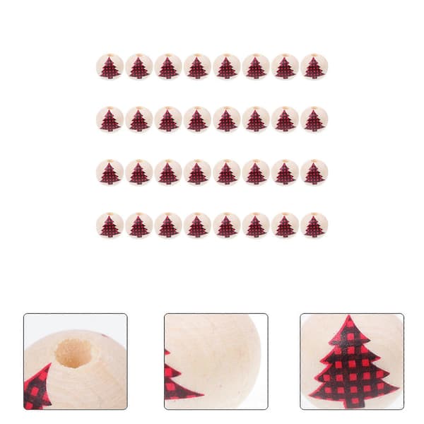 Jul-DIY smyckestillbehör med 100 st träpärlor[HK]