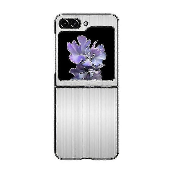 Borstat metallskal i rostfritt stål för Samsung Galaxy Z Flip 5, stötsäkra vikbara skal Boris[HK] Silver