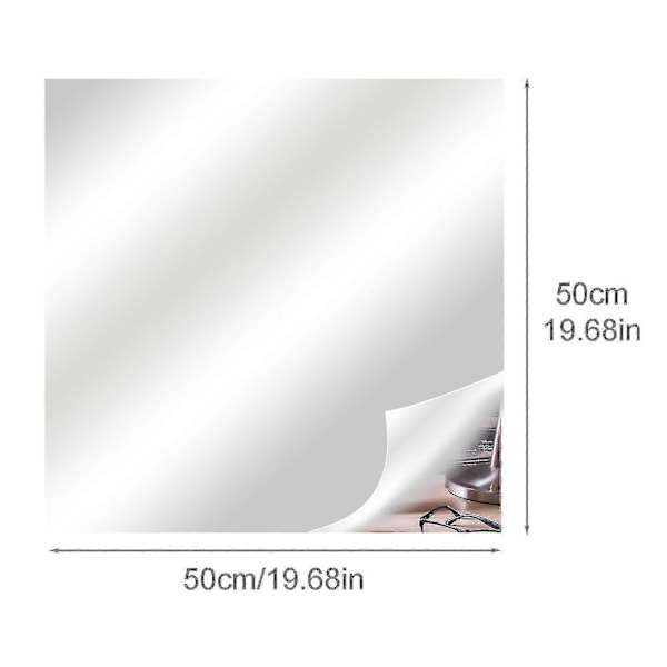 Joustavat peililevyt, itseliimautuvat ei-lasiset peililaatat, tee-se-itse peiliseinätarrat kodin seinäkoristeisiin [HK] 50*50cm*0.2mm