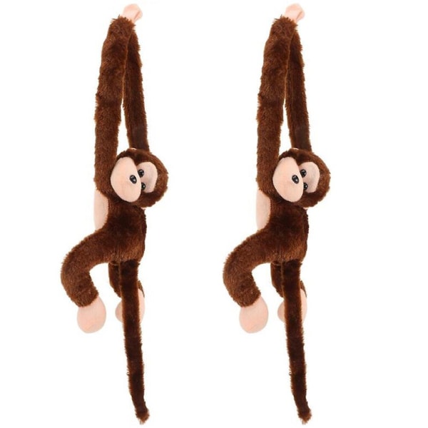 2 stk. Plysj Apekatt Leke Henge Apekatt Stoffdyr Langarmet Apekatt Leke [HK] Brown 70X16cm