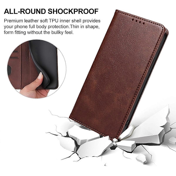 Magnetiskt Läderfodral För Honor X7b[HK] Brown