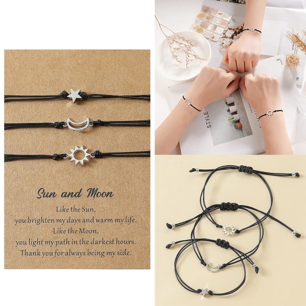 European American For Creative For Sun Moon Star Circle Woven Bracelets Fashion