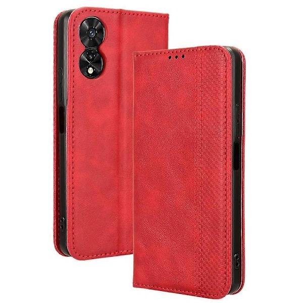For TCL 505 T509K T5094 Deksel Retro Lær Magnetisk Lukking Flip Telefon Deksel[HK] Style B Multicolor