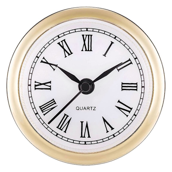 Mini Klockinsats 2,4 Tum 61mm Rund Kvarts Klocka Passform Miniatyr[HK] Gold