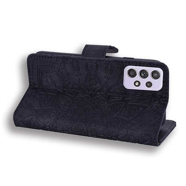 Lompakkokotelo Samsung Galaxy A52/A52S Premium PU-nahkainen Käännettävä Mandala-suojus [HK] Black