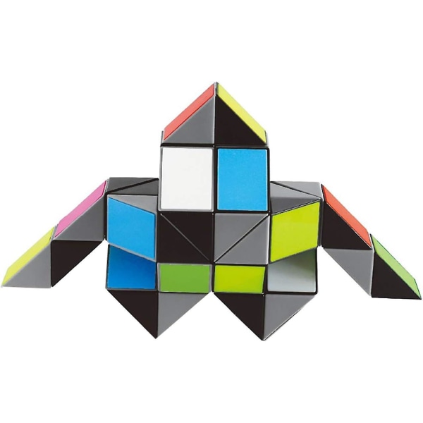 Stort Snake Cube Puslespil 48 kiler Sanselegetøj Vivid Rainbow 8 farver Magic Lineal Twist Cube Puslespil[HK]