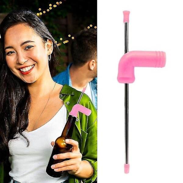 HK 1 Pak Øl Snorkel Strå Øl Hopper Tragt Dobbelt Snorkel Drikke Øl Bar Værktøjer Festlig Party Dispenser Øl Haner White