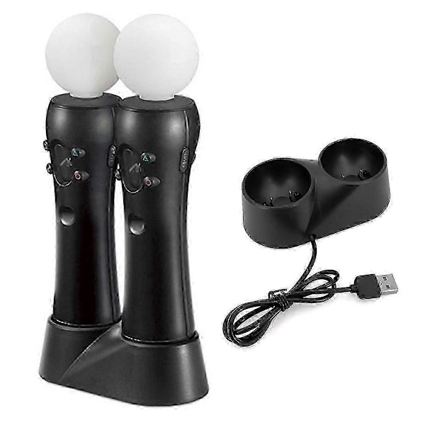 PS4 VR Move Motion Controllers med dubbelladdare - Förbättrade spelkontroller för virtuell verklighet [HK]