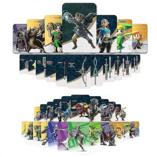 38 stk Nfc Amiibo Kort til The Legend of Zelda Breath of the Wild/Tears of the Kingdom Forbindelseskort [HK]