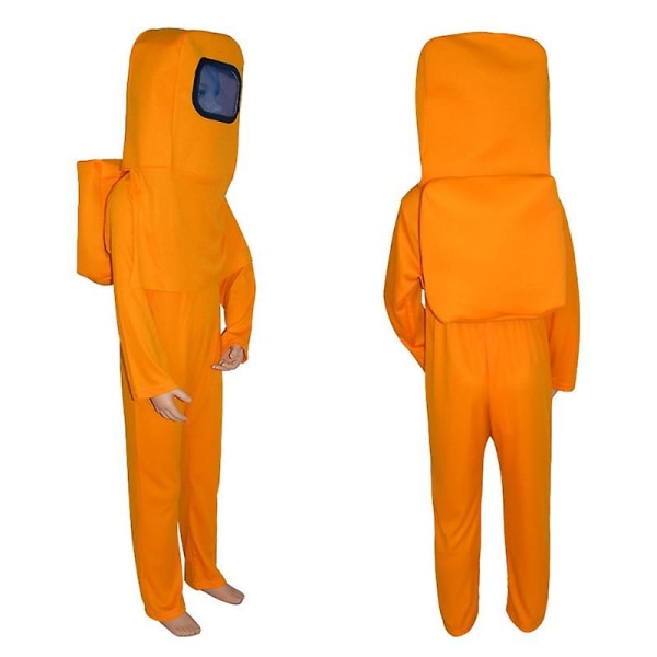 Anime Cosplay Fødselsdagsfest Spil Rum Dræb Bodysuit Halloween Among Us Drenge Jumpsuit Kostume Karneval Kostumer Til Børn[HK] Orange L(10-12T) Among Us