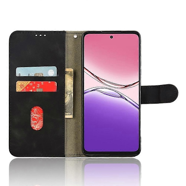 Oppo A5 Pro 5G Nahkakotelo Iho Tuntuu Pudotussuojattu Lompakko Käännettävä Puhelinkotelo [HK] Multicolor Black
