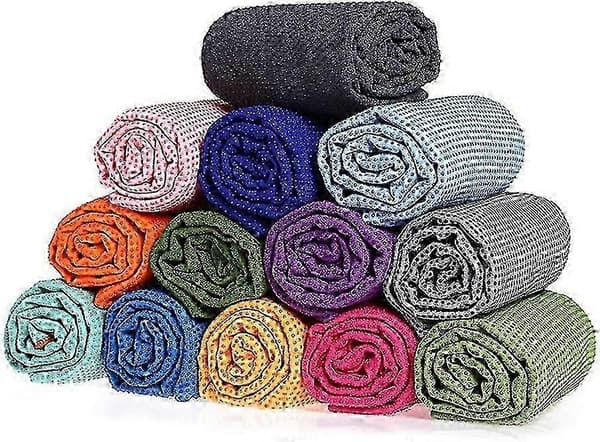 Yogamåttehåndklæde til hot yoga, lysegrønt yogamåttehåndklæde med gribepunkter[HK]
