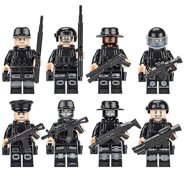 8-24 stk/sett Minifigur Spesialstyrker Soldat Samlet Blokker Leker Byggeklosser Barn Gave[HK] 8Pcs SWAT