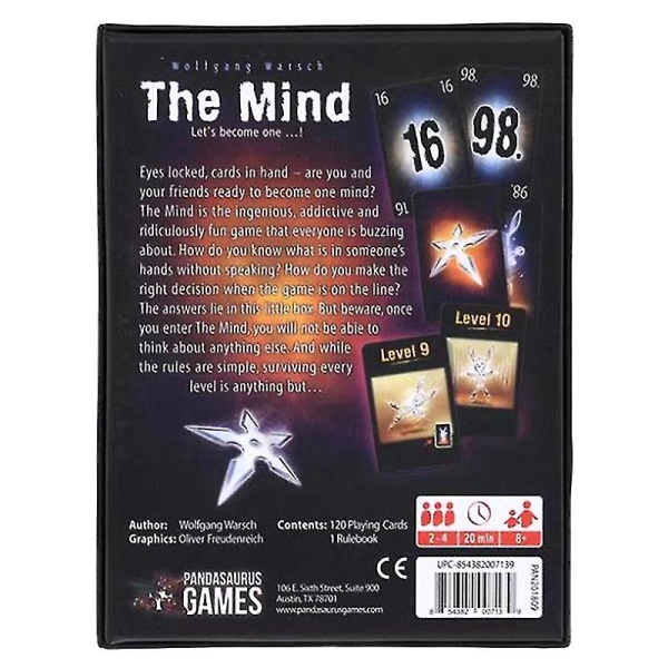 2022 The Mind - Korttipeli, Party-Puuhakorttipeli, Tiimikokemus, Interaktiivinen Peli Hfmqv[HK] One Size