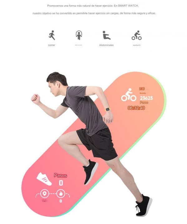 Smartwatch för män och kvinnor Bluetooth NFC Blodtrycksmätare[HK]