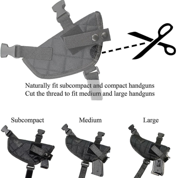 HKK Taktisk Håndvåben Skulder Holster Sort Under Arm Dobbelt Blød Pistol Holster