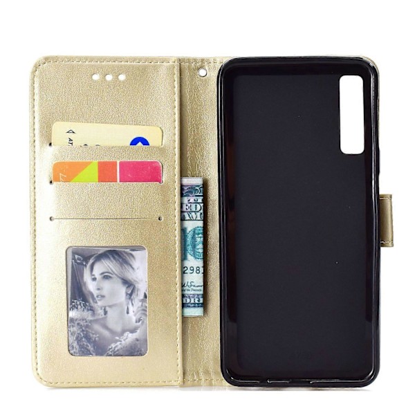 Præget Mandala Mønster Pung Læder Mobil Etui til Samsung Galaxy A7 (2018) A750[HK]