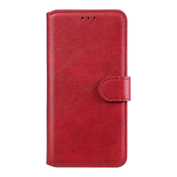 Kalveskinds tekstur læder cover til Motorola Moto G8 Power Lite[HK] Red