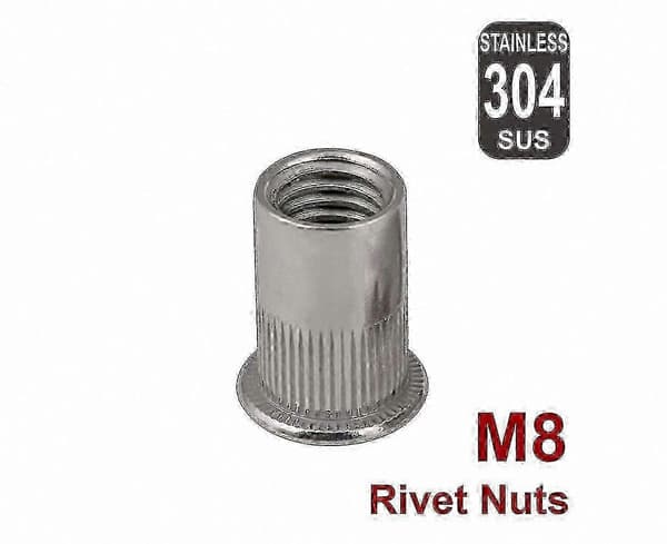 60 stk. 304 rustfritt stål metrisk blindmuttersett, gjenget innlegg med flens blindhode for flat overflatemontering [HK]