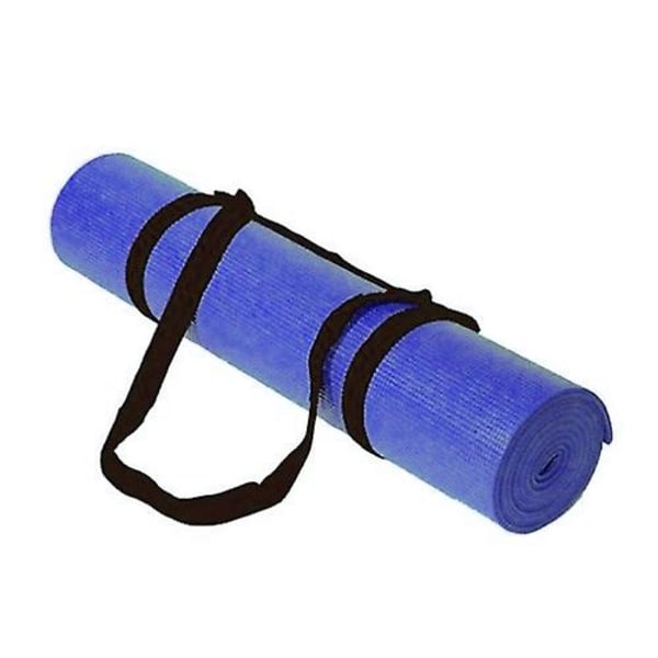 - 183cm lang x 61cm bred - Sklisikker yogamatte med bærestropp, også for trening / gym / camping, etc (Blå)[HK] Blue