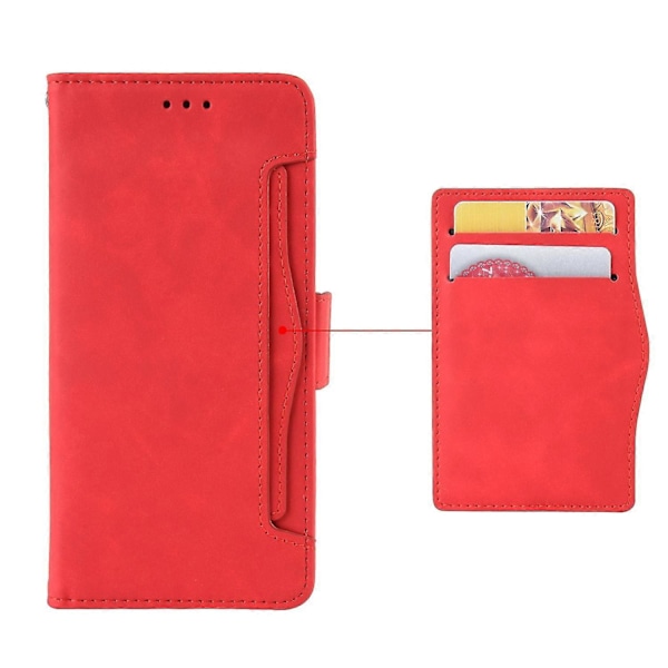 Læder telefoncover med flere kortpladser og stativ til Samsung Galaxy A55 5G -[HK] Samsung Galaxy A55 5G Red