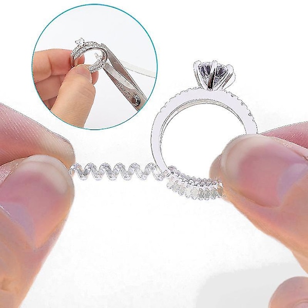Sormuksen koon pienennin Läpinäkyvä silikoni spiraalisäädin Pienennysholkit 6kpl[HK] 3mm