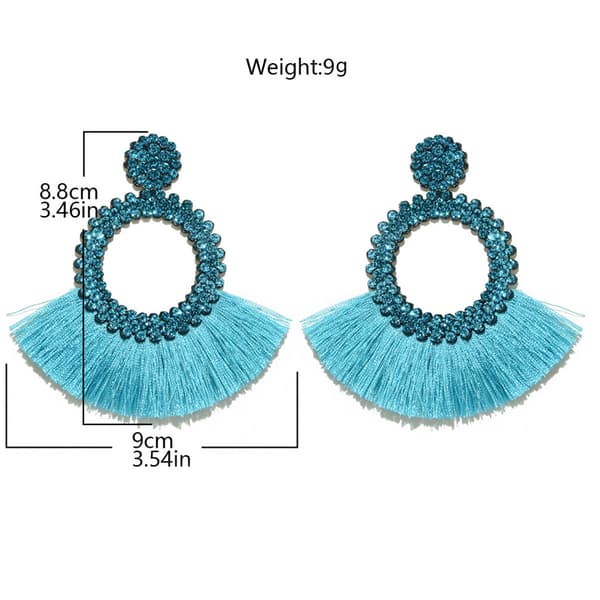 Boho Blå Øreringe til Kvinder Trendy Håndlavede Dråber [HK] Lake Blue