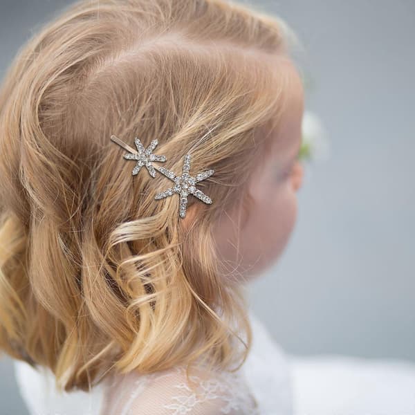 Hårnålsset med stjärnor för kvinnor, 1 set glitterstrass-klämmor[HK]