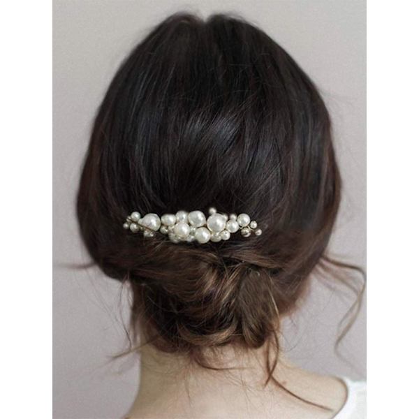 Casdre Pearl Bride Wedding Hair Comb Silver Bridal Side Comb Hair
