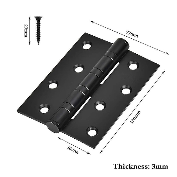 3 Packs Ball Bearing Door Hinge 4 Inch Stainless Steel Folding Butt