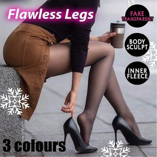 Winter Thermal Tights Matte Opaque Black Tights For Women 1 Pairs