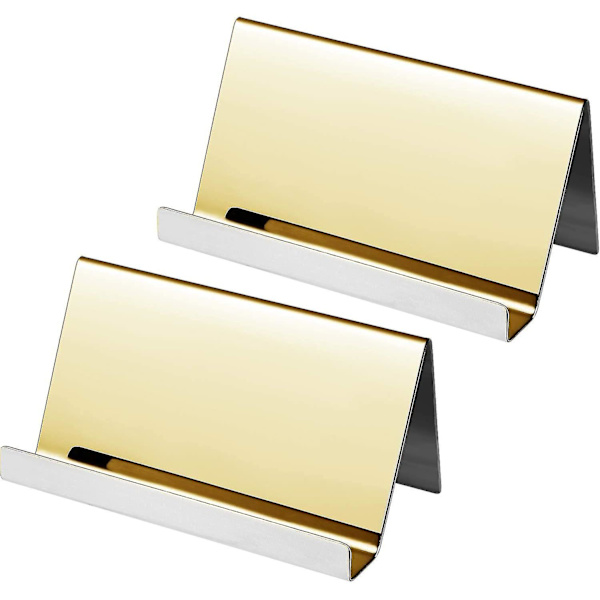 2 Pack Stainless Steel Business Cards Holders Desktop Card Display