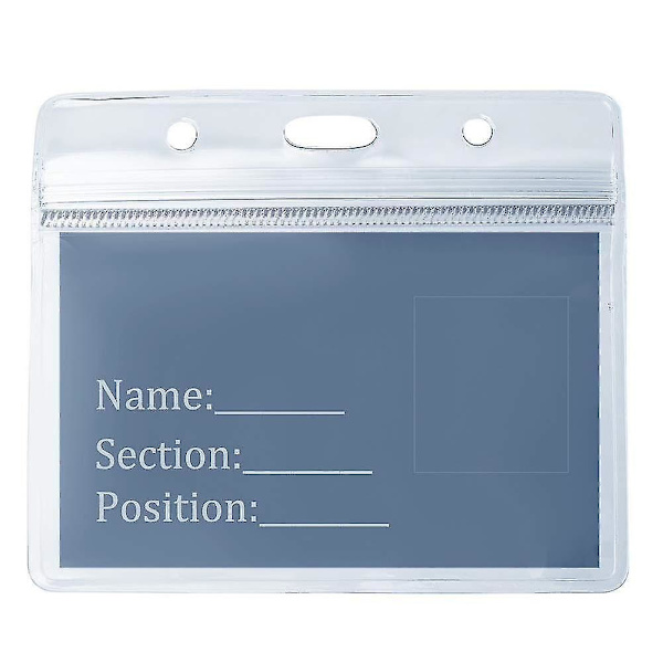 50pcs Plastic Card Holder, Transparent Clear Horizontal Waterproof Name Tag Badge Id Card Holder
