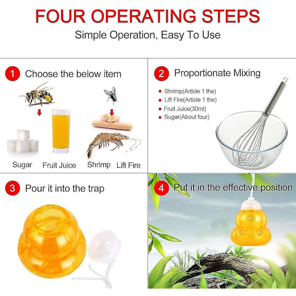 2 Pack Wasp Traps Yellow Jacket Wasp Repellent, Bee Trap Wasps