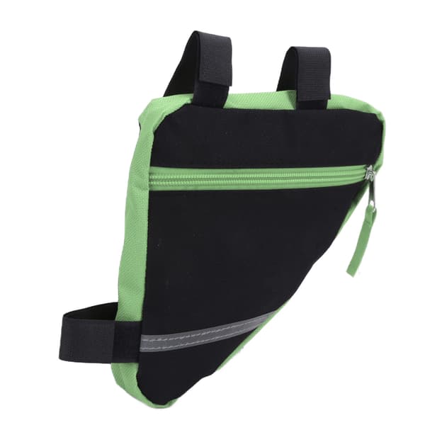 Triangulär cykelväska, slitstark nylon, multifunktionell, cykeltillbehör, utomhusbruk, grön