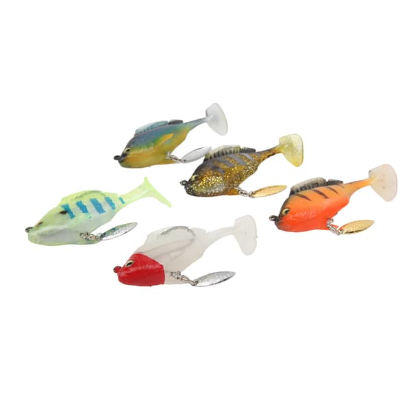 5 stk. bløde fiskelokker til bas 18g 8cm Paddle Tail Swimbaits med spinner kunstige agn