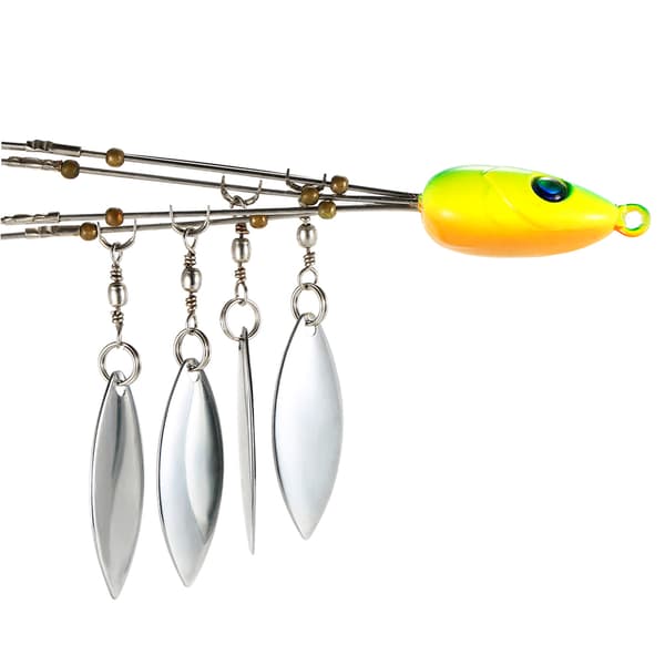 4 st paraplyformade fiskeredskap med 5 armar och blad för basfiske