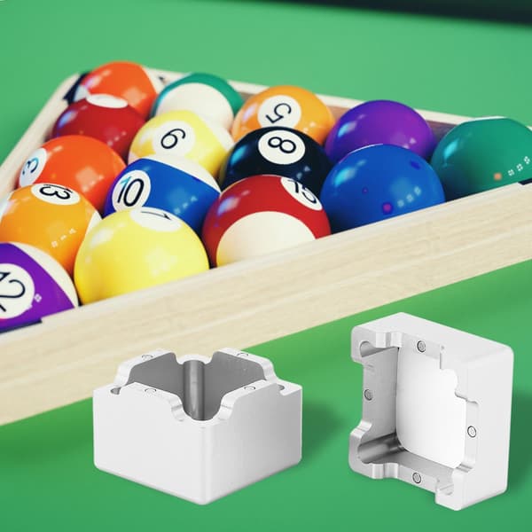 Miniature bærbar aluminium billardkø kridtholder til snooker og pool (sølv)